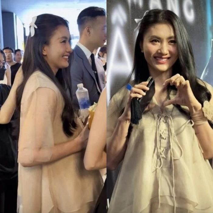 Nguyệt Ánh xuất hiện tại 1 sự kiện vào vài tháng trước, nhiều khán giả nghi cô đang mang thai. 