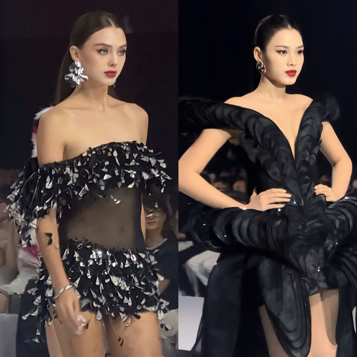 Nhan sắc 'một chín một mười' của vợ thủ môn Bùi Tiến Dũng khi so kè với vedette Đỗ Thị Hà. 