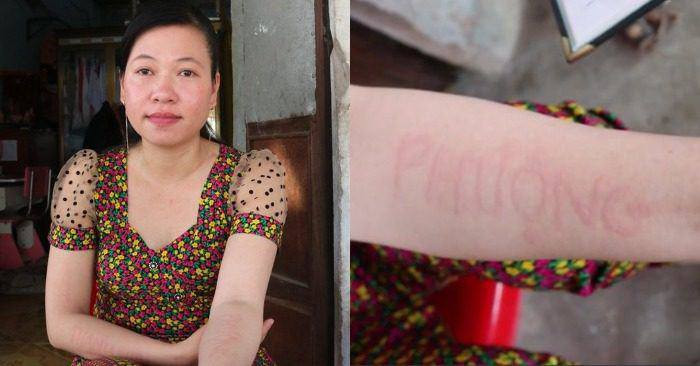 Chị Phượng thể hiện khả năng đặc biệt của cơ thể.