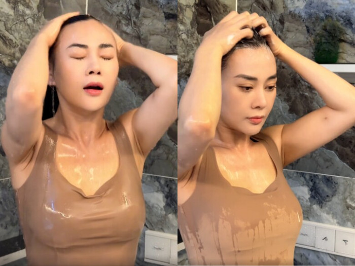 Phương Oanh hiếm hoi đăng ảnh tắm gội 'ướt át' kể từ ngày lấy Shark Bình.&nbsp;