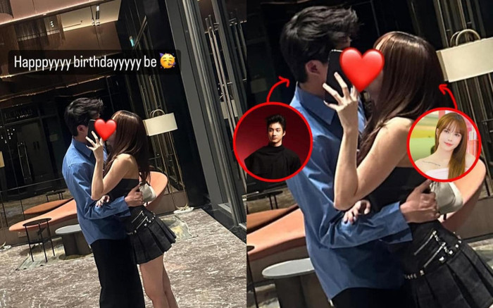 Matthis đăng ảnh khóa môi Thiều Bảo Trâm nhân dịp sinh nhật cô nàng.