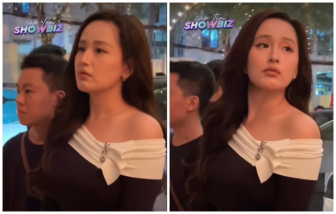 Nàng hậu trông khá buồn bã, nhợt nhạt. (Ảnh Sạp tin showbiz)