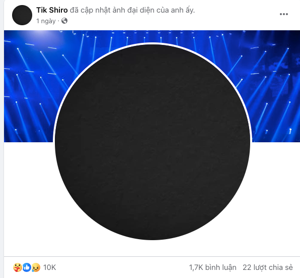 Nam ca sĩ Sirisak “Tik” Nantasane đổi ảnh đại diện màu đen sau sự cố đau buồn.