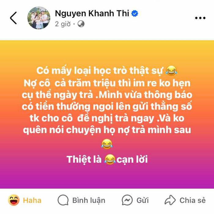 Khánh Thi 'bóc phốt' học trò 'sống lỗi'.