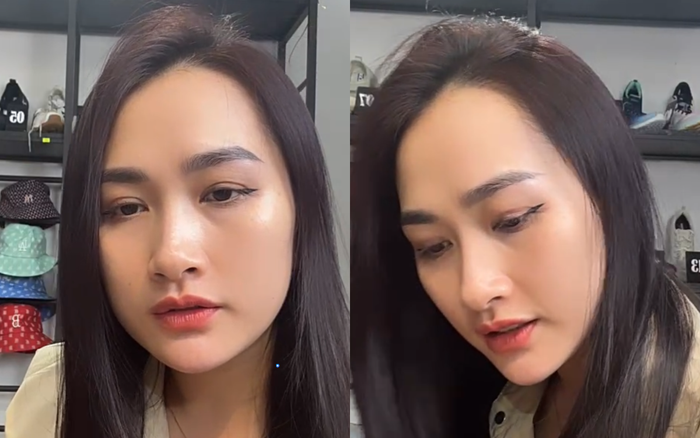 Vợ Hà Việt Dũng xinh đẹp qua góc máy cận khi livestream bán hàng.