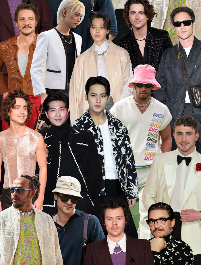 Sao từ Á - Âu - Mỹ nhiệt tình 'lăng xê', chứng minh bước tiến rõ rệt của xu hướng 'Babygirl men'. (Ảnh: Vogue India)