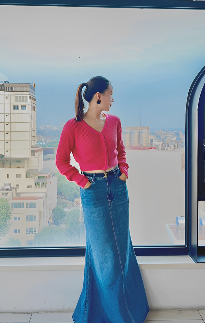 Hồng Diễm khoe vóc dáng thon gọn ở tuổi 41 khiến khán giả không khỏi chú ý. 