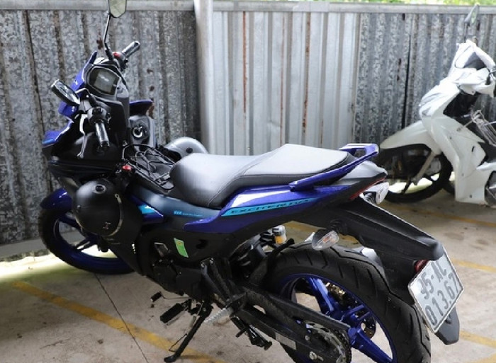 Xe máy gây án bị công an thu giữ.