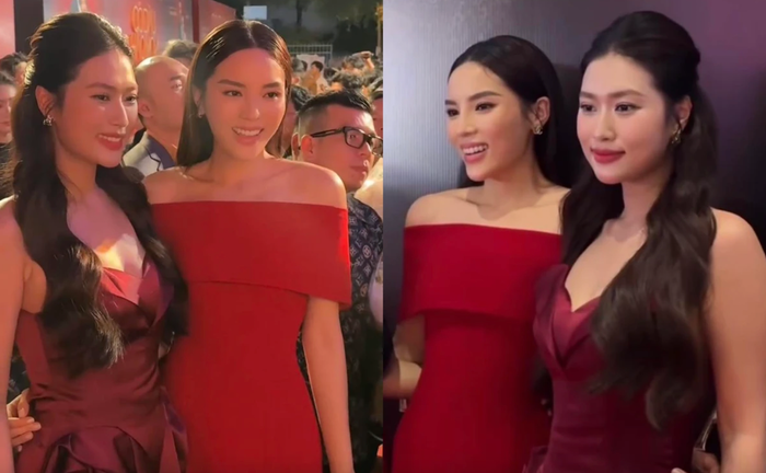 Kỳ Duyên - Đoàn Thiên Ân thân thiết tại một sự kiện tối hôm 14/10.