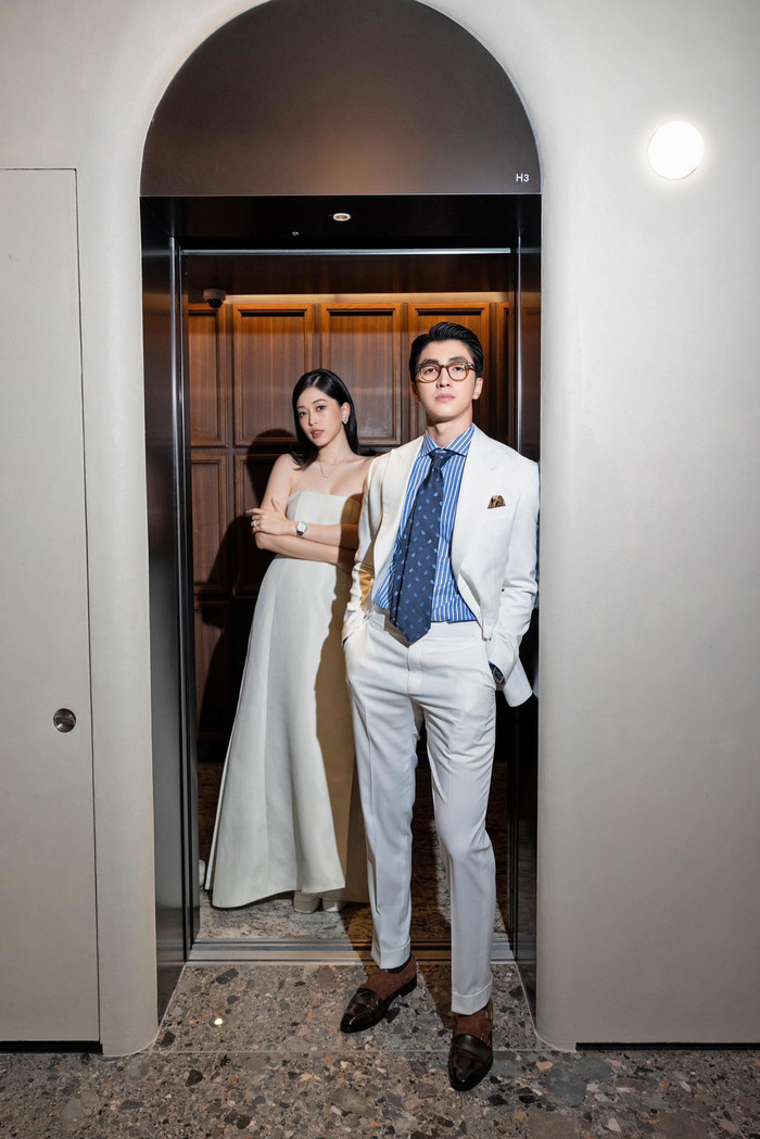 Bình An và Phương Nga thường nhận được những lời mời công việc xuất hiện cùng nhau. Mỗi lần cặp đôi 'lên đồ' đều thu hút sự chú ý từ phía công chúng. Ảnh: FBNV