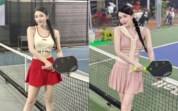 Dựa vào tấm hình Quỳnh Nga mặc trang phục hồng được chụp bởi Việt Anh, cư dân mạng lại càng tin rằng cả hai thật sự cùng đi tập pickleball với nhau. Ảnh: FBNV