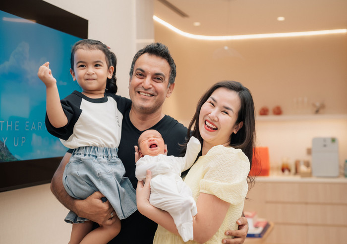 Gia đình nhỏ của Võ Hạ Trâm. 