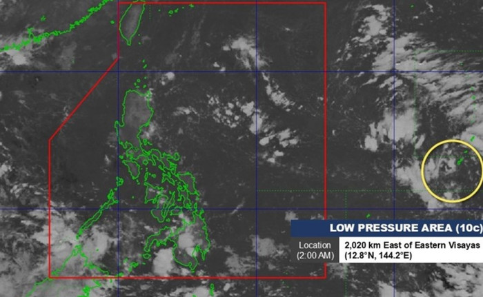 Áp thấp 10c gần Philippines hồi 2h ngày 18.10.2024. Ảnh: PAGASA