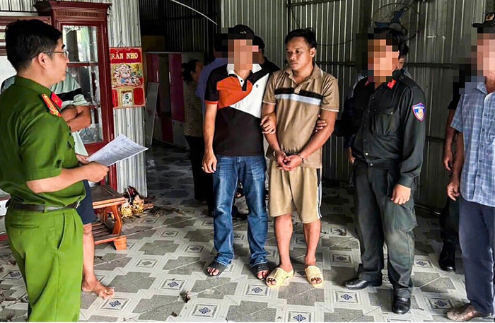 Đối tượng Huỳnh Trung Quân thời điểm bị bắt (Ảnh: Công an tỉnh Kiên Giang).