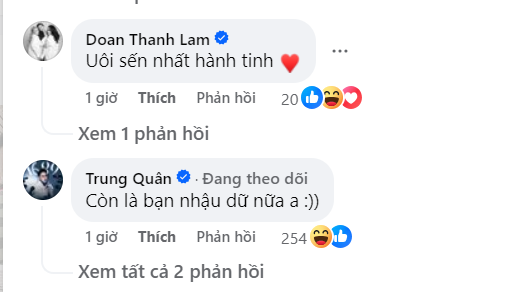 Thanh Lam và Trung Quân đều xuýt xoa trước lời chúc mừng vợ của Trấn Thành.