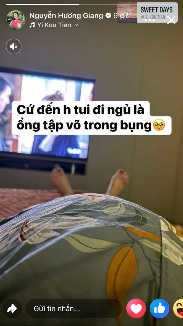 Hương Giang tiết lộ đang mang bầu bé trai. 