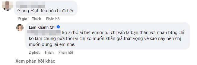 Lâm Khánh Chi đáp trả khi bị mỉa mai chuyện 'tình cũ đều bỏ đi'. 
