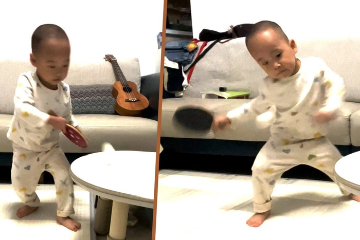 Cậu bé 3 tuổi được gọi là 'thần đồng bóng bàn', dự đoán trở thành nhà vô địch tương lai Ảnh 2