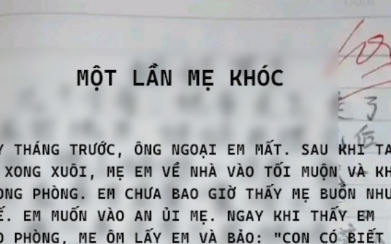 Bài văn kể về 'một lần mẹ khóc', cô giáo cũng bật khóc khi đọc dòng cuối cùng Ảnh 2