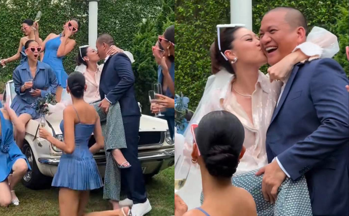 Hoa hậu Khánh Vân thoải mái khoá môi chồng sắp cưới.