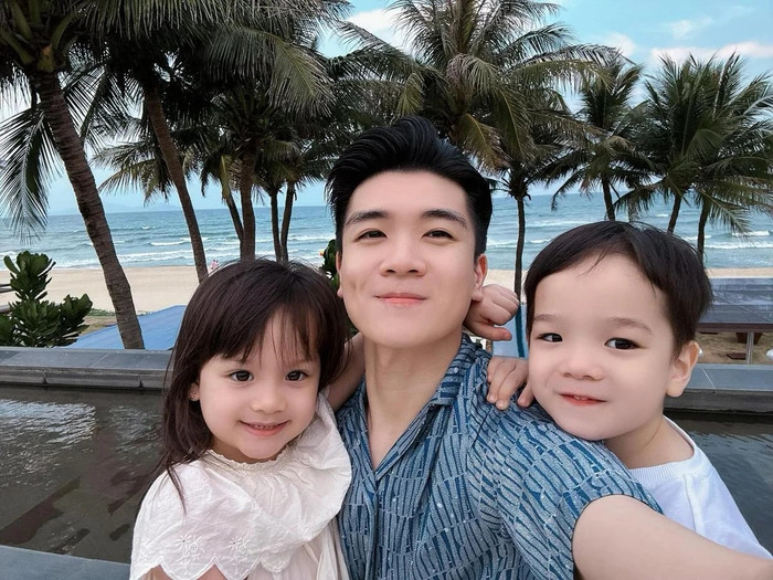 Anh chồng Đỗ Mỹ Linh hiện đang là bố đơn thân của một cặp song sinh.