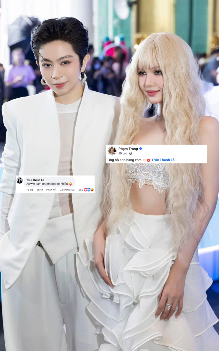 Xoài Non và Gil Lê thoải mái tương tác qua lại trên mạng xã hội. Ảnh: FBNV