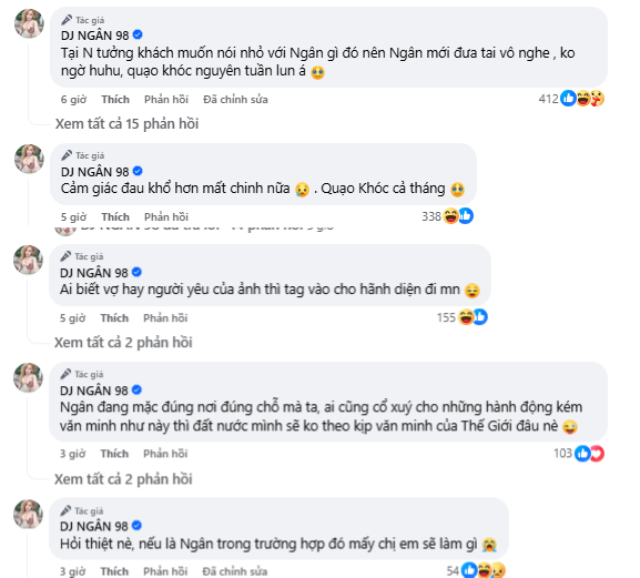 Ngân 98 vô cùng bức xúc trước cách hành xử kém duyên, thiếu văn hóa của khán giả nam