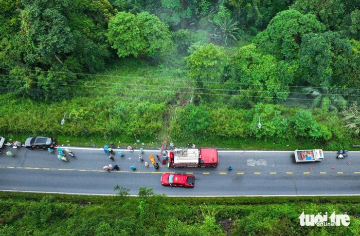 Hiện trường vụ phi tang thi thể nạn nhân xuống đèo Bảo Lộc. Ảnh: TTO