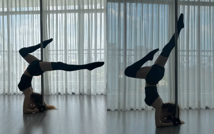 Nhã Phương thực hiện 'trồng chuối' khoe vóc dáng sau 1 năm sinh nở. 