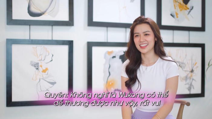 Quyên Qui bối rối về hành động hôn má của Wukong