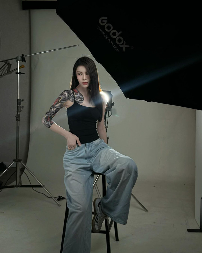 Hình ảnh xăm kín người đầy táo bạo của á hậu Tường San.