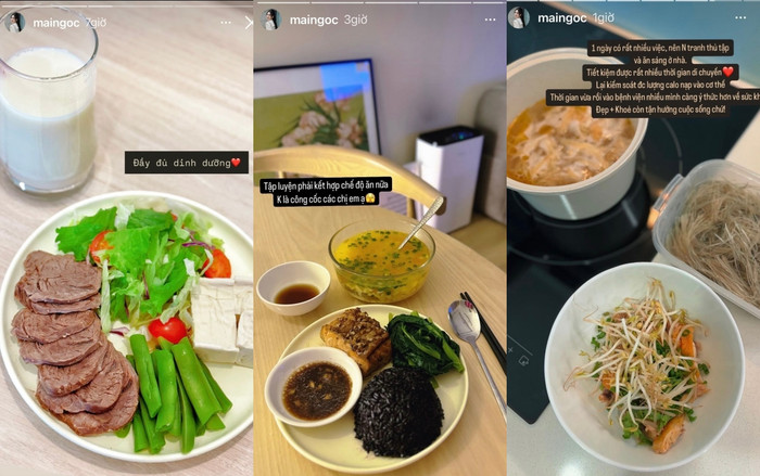 MC Mai Ngọc tự mình chuẩn bị các bữa ăn.