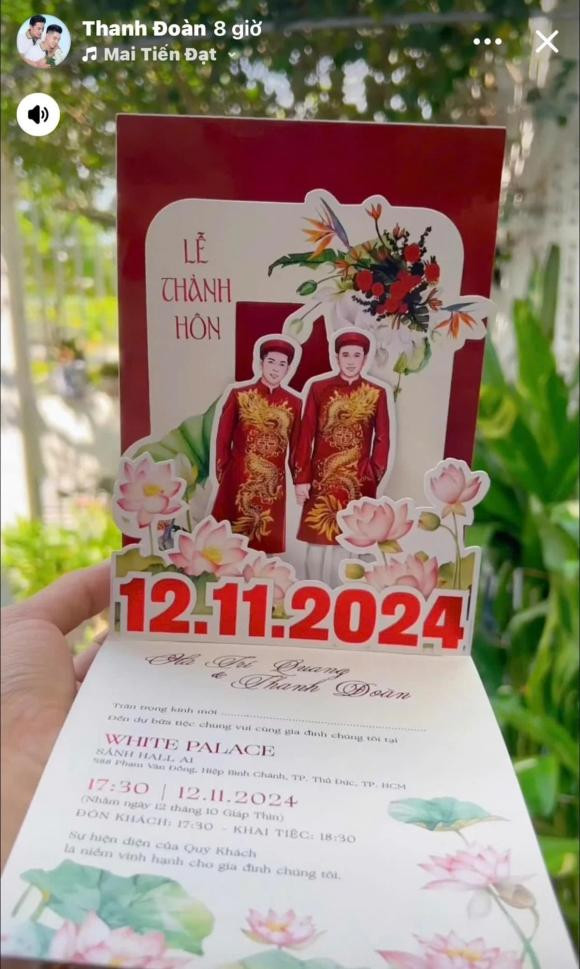 Thiệp cưới được thiết kế đẹp mắt.