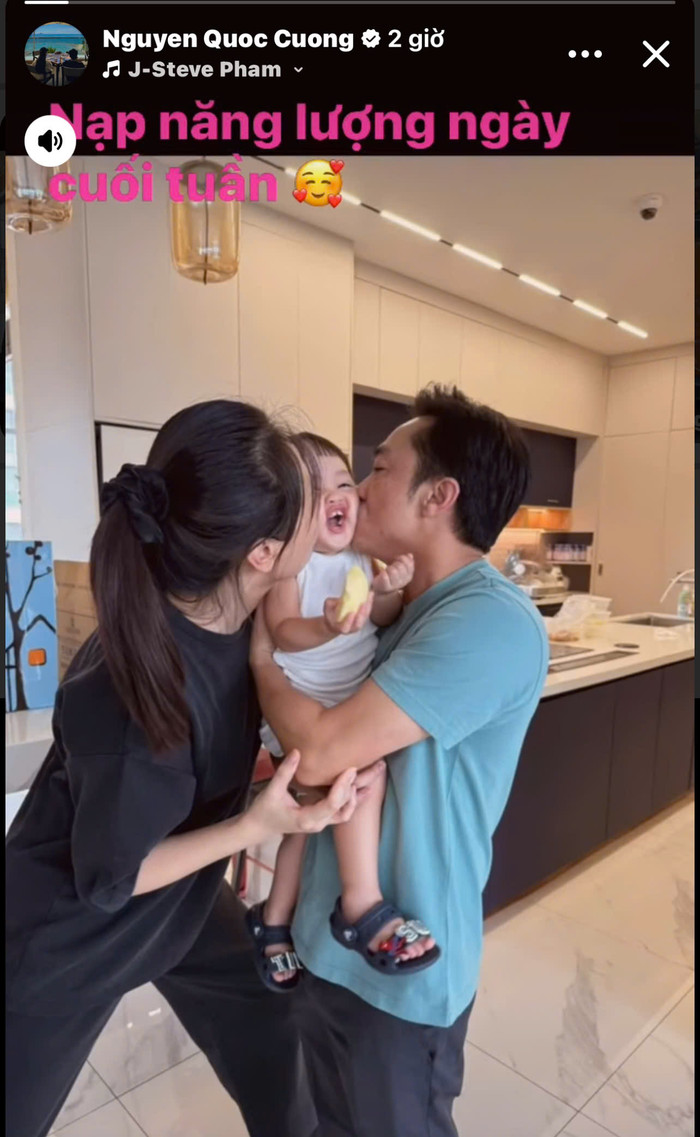 Khoảnh khắc bình yên của gia đình Cường Đô La.