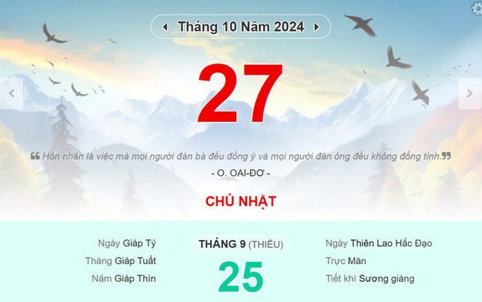 Lịch âm hôm nay (27/10): Ngày tốt nhất tháng, làm gì cũng như ý Ảnh 2