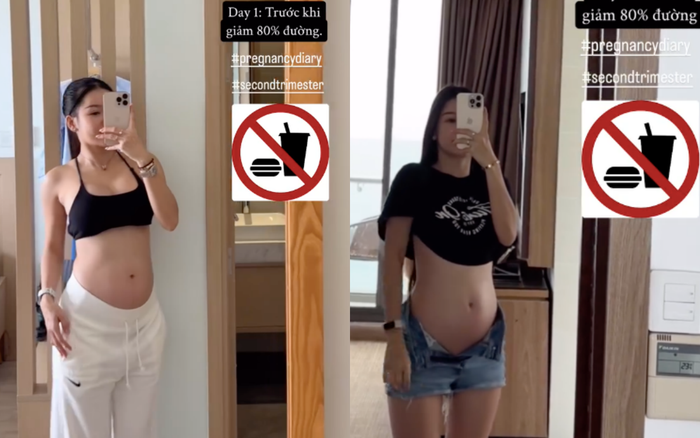 Vợ Đặng Văn Lâm khoe bụng bầu vượt mặt, 'trộm vía' bụng không rạn trong những tháng giữa thai kỳ. 