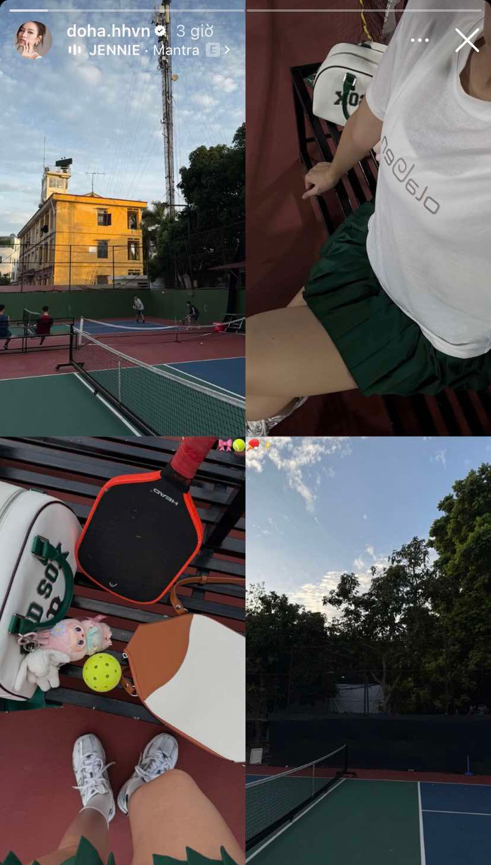 Đỗ Thị Hà thể hiện sự hào hứng, chăm chỉ khi tập luyện bộ môn pickleball. Ảnh: Chụp màn hình