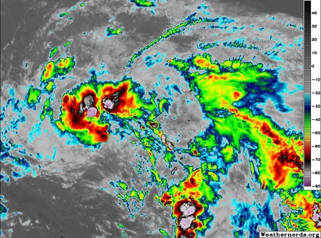 Bão Kong-rey xuất hiện ngay sau bão số 6 Trà Mi. Ảnh: Weathererds.org.