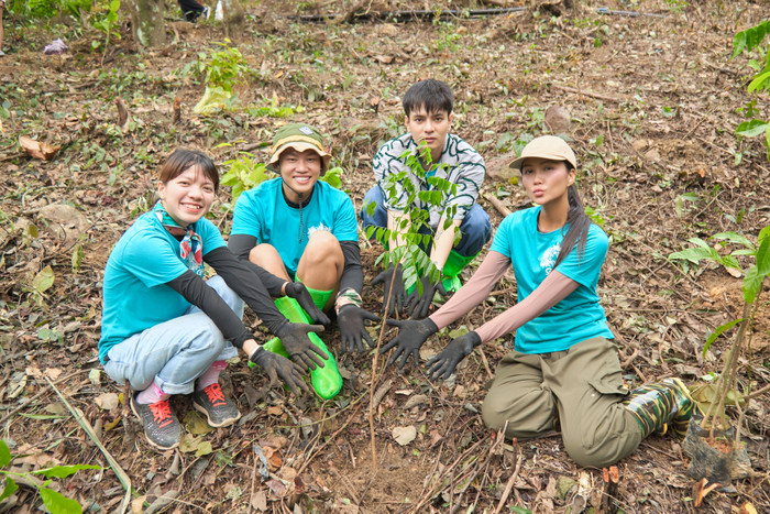 1,4 ha rừng được phủ xanh với tổng số lượng là 1.500 cây