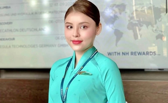 Vỏ Thị Mỷ Hạnh khi còn là tiếp viên hàng không - Ảnh: Công an cung cấp.