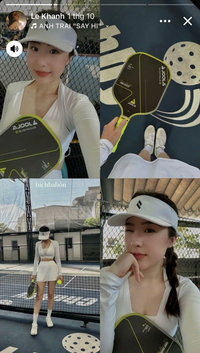 Cô đam mê với bộ môn pickleball.