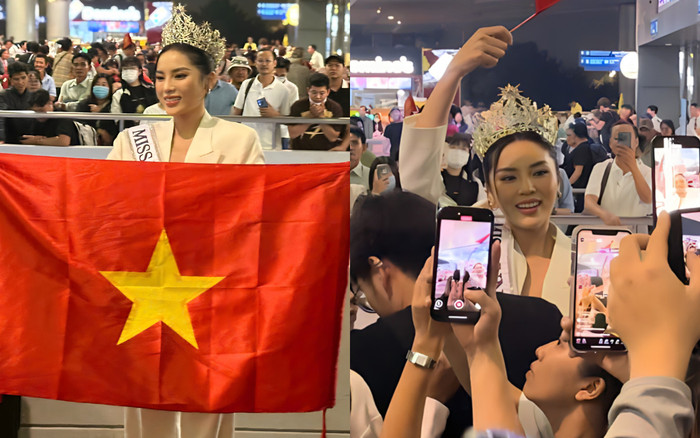 Choáng khi hàng trăm người tiễn Kỳ Duyên đi thi Hoa hậu Hoàn vũ Ảnh 2