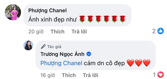Trương Ngọc Ánh hạnh phúc đón nhận lời khen từ Phượng Chanel. Ảnh: Chụp màn hình