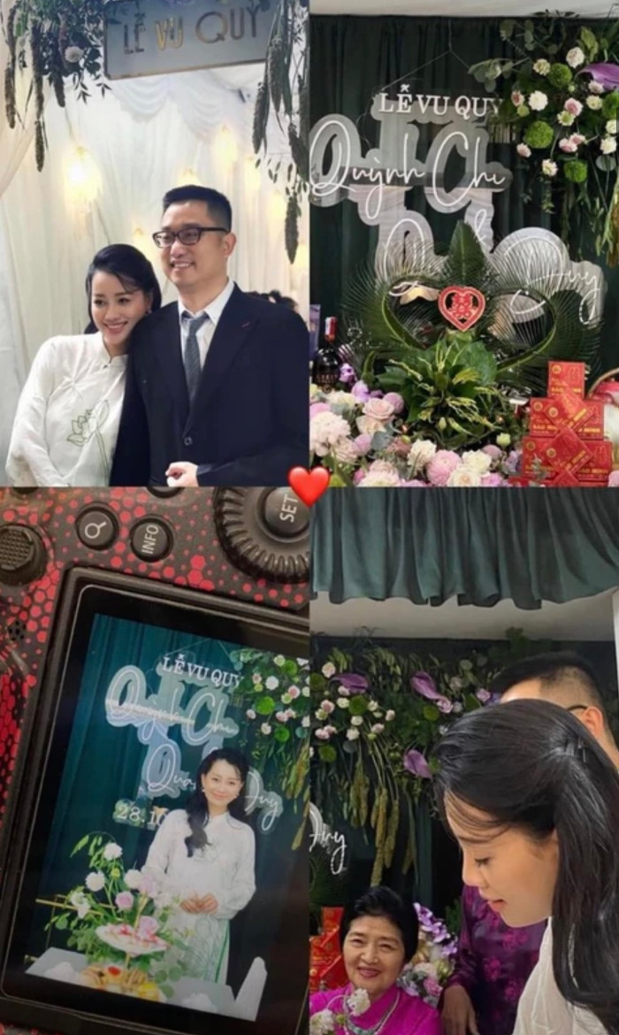 Những khoảnh khắc trong lễ vu quy được Quỳnh Chi chia sẻ trên trang cá nhân.