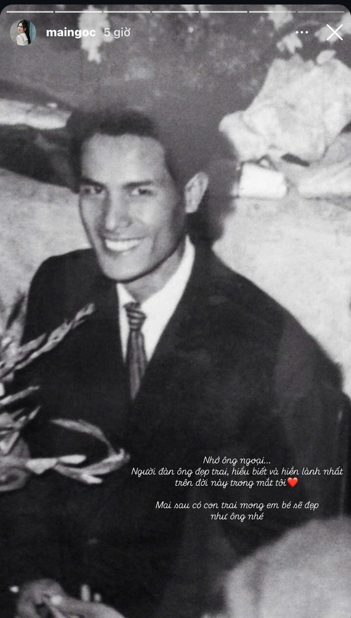 Nữ MC mong sau có con trai sẽ đẹp như ông ngoại.