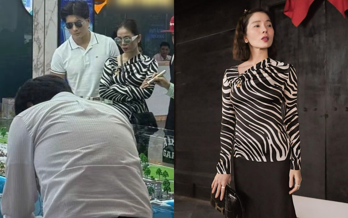 Hình ảnh Lệ Quyên và Lâm Bảo Châu đi xem nhà mẫu được 'team qua đường' chụp lại.