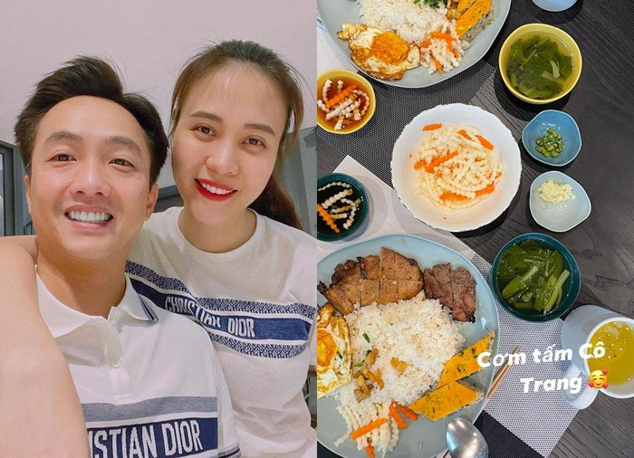 Các món ăn cơm tấm, phở gà, thịt nướng kiểu Hàn, cua sốt tiêu kiểu Singapore không thể làm khó được bà xã Cường Đô La. 