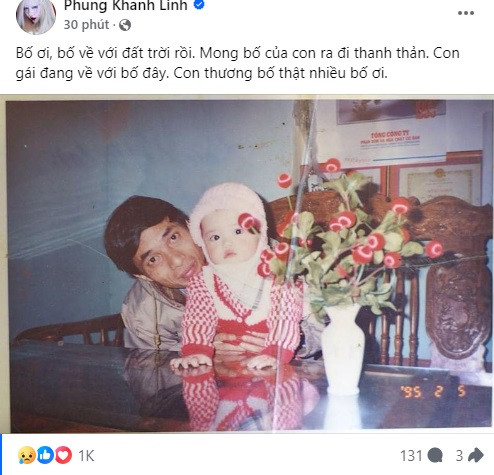 Phùng Khánh Linh báo tin tang sự, nhiều đồng nghiệp và khán giả chia buồn.