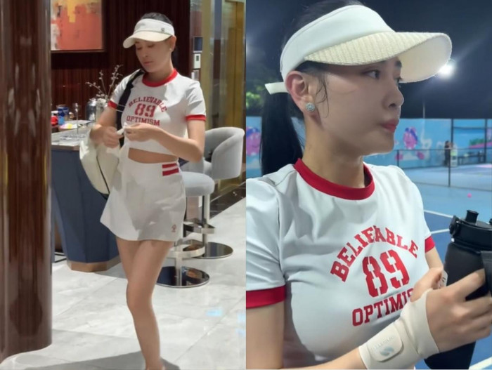 Cô nàng còn chia sẻ chế độ ăn uống và chơi thể thao để lấy lại dáng sau sinh.