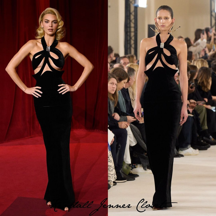  Kendall Jenner cũng đã để lại ấn tượng mạnh với chiếc váy đen hở bạo tại Academy Museum Gala 2024.